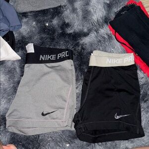Nike Pro Compression Shorts Set - Black & Light Gray